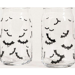 Ποτήρια Ghost Town 241433 748721 (Σετ 2τμχ) 320ml Clear-Black Homla Γυαλί