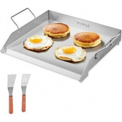 VEVOR 18x16 in (45,7x40,6 cm) Flat Top Griddle από Ανοξείδωτο Ατσάλι Universal BBQ Grill Pan Cookware