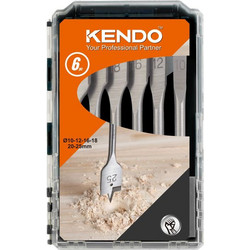 Kendo 11606633 Σετ Τρυπάνια Ξύλου Φτερού 6TMX O10-12-16-18-20-25MM