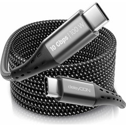 deleyCON καλώδιο φόρτισης fast charging 1m USB-C, USB 3.2 Gen2 cable 100W 10 Gbit/s