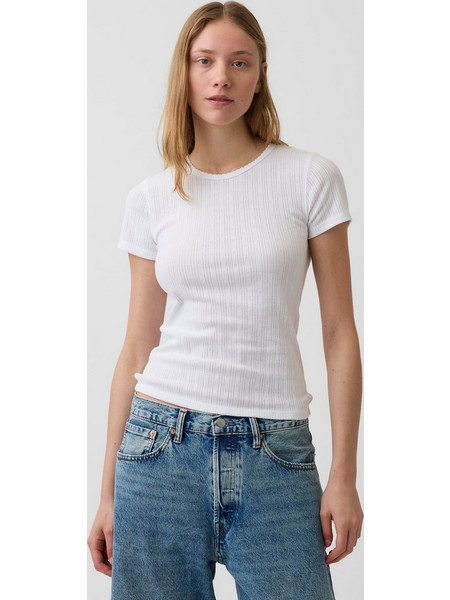 Γυναικεία Μπλούζα με Διάτρητη Πλέξη Fresh white