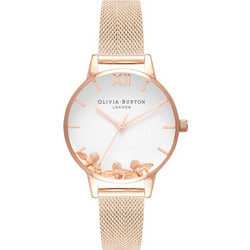 Olivia Burton Busy Bees Γυναικείο Ρολόι με Ροζ Χρυσό Μεταλλικό Μπρασελέ OB16CH01