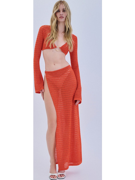 Maritini skirt maxi lurex - orange