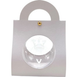 Χάρτινο Λευκό Ιριδίζον Τσαντάκι με Plexiglass Μπάλα 12τμχ (8,5x4,5x12cm) | ΧΣ1Λ, rin-XS1L