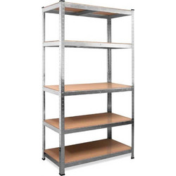 BAKAJI Ράφι 5 Επιπέδων Μεταλλικό και Ξύλινο 180x90cm Βαρέως Τύπου Γαλβανισμένη Ραφιέρα 02825057