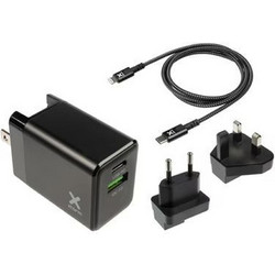 Xtorm Φορτιστής με Καλώδιο Lightning με Θύρα USB-A & USB-C 30W Black XA082