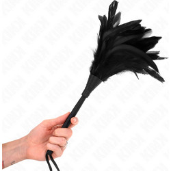 Kink Maids Horn Shaped Tickle Chicken Feathers Black