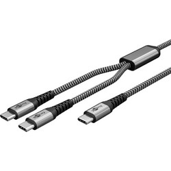 GOOBAY καλώδιο USB-C σε 2x USB-C 75739, 60W, 480Mbps, 1.5m, γκρι