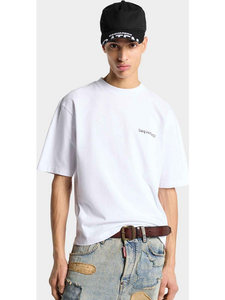 Dsquared2 T-shirt loose fit λευκό βαμβακερό