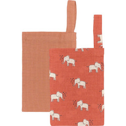 Kentia Σετ 2 Τμχ. Γάντια Μπάνιου 15x22 YN 25 Elephants Orange