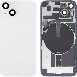 Γνήσιο Πίσω Γυαλί με NFC Flex/Flash & Camera lens για iPhone 14 - White Pulled
