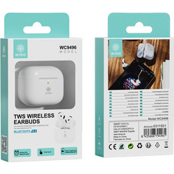 IKREA WC9496 Ασύρματα ακουστικά TWS Bluetooth 5.3 σε Λευκά Μωβ Earbuds
