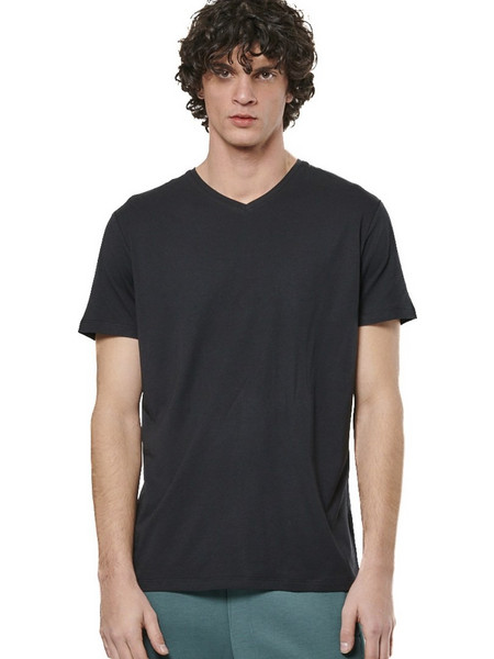 BODY ACTION V-NECK T-SHIRT 053521 01 ΜΑΥΡΟ