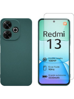 Redshield Redmi 13 4G Green Θήκη Κινητού & Προστατευτικό Οθόνης