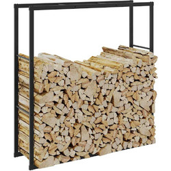 Ράφι Καυσόξυλων Μαύρο 110x30x116 εκ. Ατσάλινο