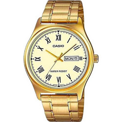 Casio Standard Ανδρικό Ρολόι με Χρυσό Μεταλλικό Μπρασελέ MTP-V006G-9B