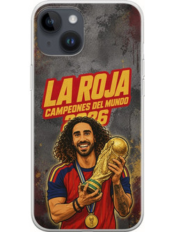 Θήκη La Roja Campeones del Mundo - Marc Cucurella iPhone 15 Plus Flexible TPU (Διάφανη Σιλικόνη)