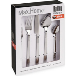 Max Home Μαχαιροπίρουνα Σετ 30 Τεμαχίων Ανοξείδωτα 18/0 RADOVA 3028 HD30280030