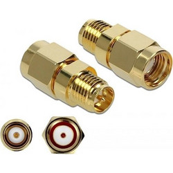 DeLock Μετατροπέας RP-SMA male σε RP-SMA female Χρυσό 1τμχ 89977 89977