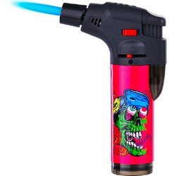 Prof Crazy Skulls Windproof Blue Flame Lighter - Pink- 41353pnk