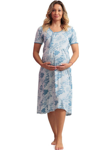 Νυχτικό Εγκυμοσύνης και Θηλασμού με Φερμουάρ (3914)