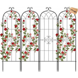 Στήριγμα Κήπου VEVOR, 180 x 52,5 cm Στήριγμα για Τριαντάφυλλα, 4 Πακέτα Στηρίγματα Κήπου για Λουλούδια με Επίστρωση Πούδρας & Βολικό Σχέδιο Κλειδώματος, Στηρίγματα Φυτών για Λουλούδια, Λαχανικά, Τριαν