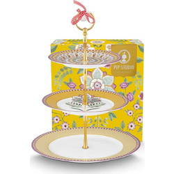 PIP STUDIO - ΠΟΡΣΕΛΑΝΙΝΗ ΟΡΝΤΕΡΒΙΕΡΑ 3 ΕΠΙΠΕΔΩΝ LILY & LOTUS YELLOW 17cm x 21cm x 26.5cm