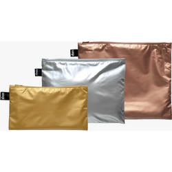 Τσαντάκια Metallic (σετ 3 τεμ.) Loqi Recycled material Mini: 13x23 cm, Midi: 20x27 cm, Maxi: 25x32 cm