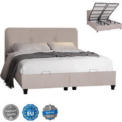 B2BMarkt Dolores Κρεβάτι Υπέρδιπλο Υφασμάτινο με Αποθηκευτικό Χώρο 160x200cm HM631.32
