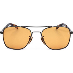 David Beckham DB 7019/S V81/W7 Ανδρικά Γυαλιά Ηλίου Aviator Μεταλλικά Μαύρα με Κίτρινο Polarized Φακό