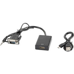 Lanberg Μετατροπέας VGA male σε HDMI female 1τμχ AD-0021-BK AD-0021-BK