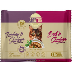 Araton Beef & Chicken Υγρή Τροφή Γάτας 4x85gr