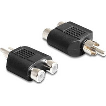 DELOCK DELOCK αντάπτορας από 2x RCA θηλυκό σε 1x RCA αρσενικό 84499, μαύρος