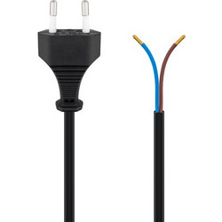 GOOBAY GOOBAY καλώδιο τροφοδοσίας Euro male 2x0.75 mm 50085, 1.5m, μαύρο
