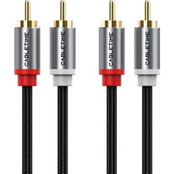 CABLETIME CABLETIME καλώδιο ήχου 2x RCA σε 2x RCA CT-RCA, 1m, μαύρο