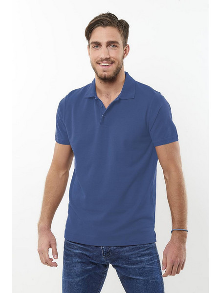 Cotton Point Big Size Ανδρική Μπλούζα Polo Ιντιγκο