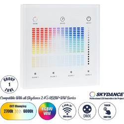 GloboStar 73153 T15-S SKYDANCE Ασύρματο DMX512 Επιτοίχιο Χειριστήριο RF 2.4Ghz 1 Group για όλα τα SKYDANCE DMX512 Controller AC 100-240V Max 0.1A - IP20 Μ8.5 x Μ8.5 x Π8.5 x Υ3.5cm