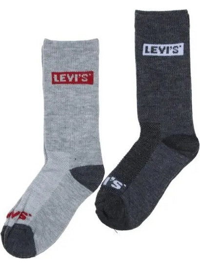 LEVI'S DARK GREY BOY SOCKS 6 PACK (3665115444599)