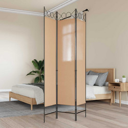 3-Panel Room Divider Μπεζ 120 x 200 cm Ύφασμα 42039199