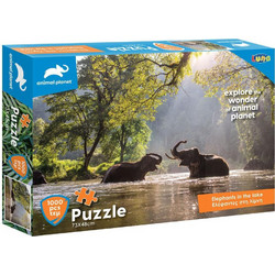 Puzzle Luna Animal Planet Ελέφαντες Στη Λίμνη 1000 Κομμάτια