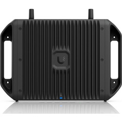 Ubiquiti UCG-Industrial, Ruggedized, fanless 10 GbE UniFi Cloud Gateway delivering 350W of total system power for high-density PoE deployments, with advanced routing capabilities and microSD storage f