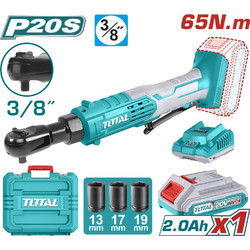 TOTAL ΣΕΤ ΚΑΣΤΑΝΙΑ 3/8" ΜΠΑΤ. Li-ion 20V / 65Nm / 2Ah / 1 ΜΠΑΤ TDRLI2060152