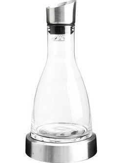 Καραφα Κρασιου Γυαλινη 1200Ml Με Ανοξ. Πωμα/Βαση Και Παγοκυστη 15X15X30,5Ek