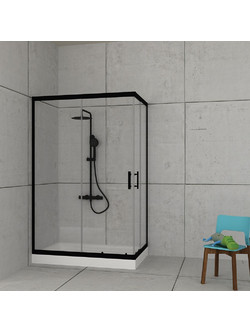 Stardust Easy Fix Black matt Corner Entry 80X150 cm