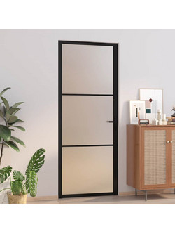 vidaXL Πόρτα Εσωτερική Γυάλινη Μαύρη 83x201.5cm 350553