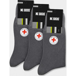 K-Socks Χωρίς Λάστιχο Βαμβακερές Ανδρικές Κάλτσες Γκρι 3Pack