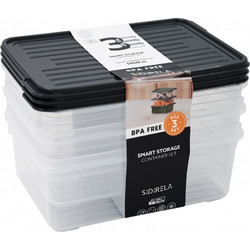 Sidirela ΔΟΧΕΙΟ ΤΡΟΦΙΜΩΝ ΣΕΤ 3τεμ. 1650ml. SMART Ε-3356