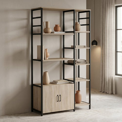 Pakoworld Ranea Βιβλιοθήκη Sonoma Μαύρο 85x32x150cm 230-000271