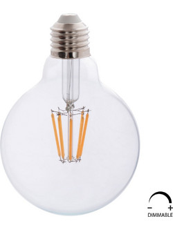 ΛΑΜΠΤΗΡΑΣ GLOBO LED FILAMENT 8W E27 2700K ΔΙΑΦΑΝΟΣ DIMMABLE
