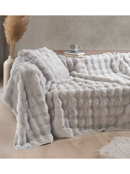Κουβέρτα Καναπέ 130x180 800gsm Rythmos Rabbit- Grey